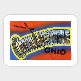 Greetings from Chillicothe, Ohio - Vintage Large Letter Postcard Sticker